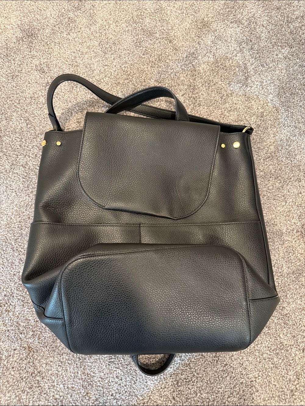 16 inch Cuyana Black Leather Backpack